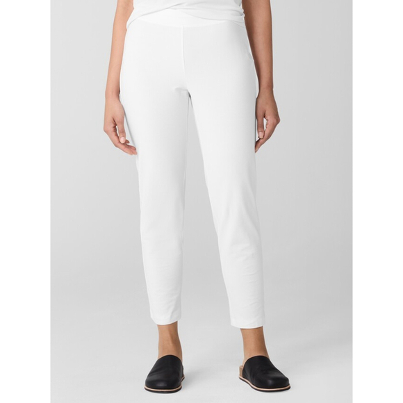 Eileen Fisher Pants - Eileen Fisher $168 Women's White Washable Stretch Crepe Slim PantSlim Fit Large